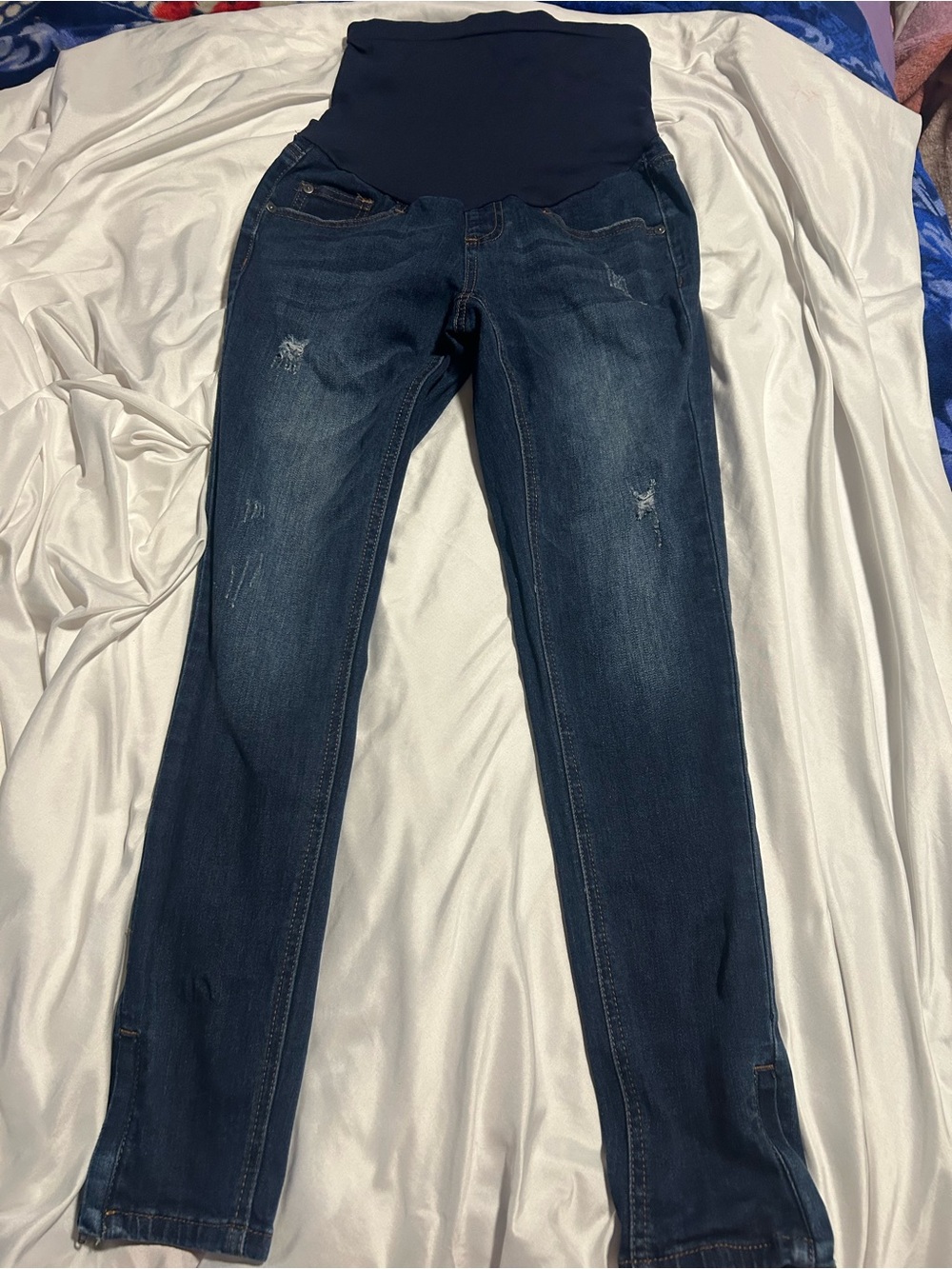 Indigo Blue Navy & Dark Blue Skinny Maternity Jeans